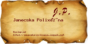 Janecska Polixéna névjegykártya